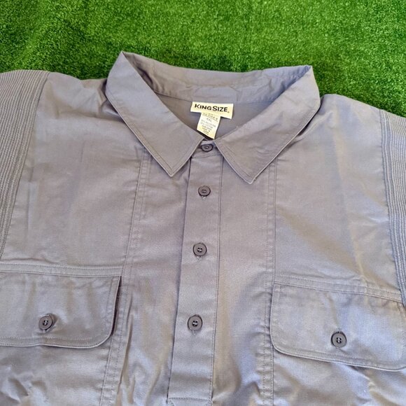 King Size Utility Polo Shirt Gray Chest Pockets Short Sleeve Big & Tall 6XL NEW - Picture 7 of 13